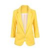 2015 Womens Candy Colors Slim Casual Blazer With Three Quarter Sleeve Notched  Jacket Coat Outwear Plus Size Solid Work Blazer