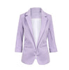 2015 Womens Candy Colors Slim Casual Blazer With Three Quarter Sleeve Notched  Jacket Coat Outwear Plus Size Solid Work Blazer