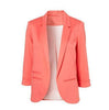2015 Womens Candy Colors Slim Casual Blazer With Three Quarter Sleeve Notched  Jacket Coat Outwear Plus Size Solid Work Blazer