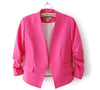 2015 new arrival spring autumn fashion brand blazer women Candy Color ladies coat Slim Solid puff sleeve blazers Basic jackets
