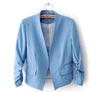 2015 new arrival spring autumn fashion brand blazer women Candy Color ladies coat Slim Solid puff sleeve blazers Basic jackets