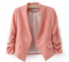 2015 new arrival spring autumn fashion brand blazer women Candy Color ladies coat Slim Solid puff sleeve blazers Basic jackets