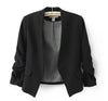 2015 new arrival spring autumn fashion brand blazer women Candy Color ladies coat Slim Solid puff sleeve blazers Basic jackets
