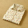 2016 Polka Dot Blouse Long Sleeve Shirts Women Blusas Cotton Womens Shirt Red Dot Tops Chemise Femme Manche Longue