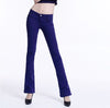 2016 Slim Women Jeans Casual Mid Waist Elastic Candy 10Color Denim Flare Pants Trousers Woman Bell Bottom Trouser