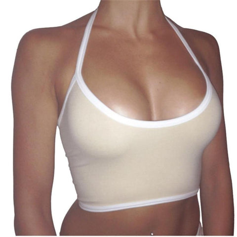 Crop Top Sexy Women Casual Tank Bustier Bra Fashion Vest Blouse Cami cropped feminino halter top blouse Solid Plus Size