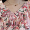 2023 Floral Print Blusas Femininas Summer Chiffon Blouses Ruffled V Neck Short Sleeve Women Tops Elegant Shirts Femme