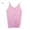 Glittering Knitted Women Camisole Vest Stretchable V Neck Slim Sexy Strappy Tank Tops MAR25_17