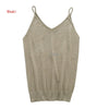 Glittering Knitted Women Camisole Vest Stretchable V Neck Slim Sexy Strappy Tank Tops MAR25_17