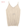 Glittering Knitted Women Camisole Vest Stretchable V Neck Slim Sexy Strappy Tank Tops MAR25_17