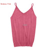 Glittering Knitted Women Camisole Vest Stretchable V Neck Slim Sexy Strappy Tank Tops MAR25_17
