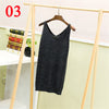 Long Style V Neck Vest Women Sliver Thread Club Vest Sexy Sequined Knitted Tank Tops Female Blusa Solid Casual Vest Sweater