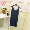 Long Style V Neck Vest Women Sliver Thread Club Vest Sexy Sequined Knitted Tank Tops Female Blusa Solid Casual Vest Sweater