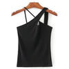 New Fashion Summer Women Front Cross Asymmetrical Camisole Tank Top Sexy Condole Belt Vest Of Woman Sleeveless T-Shirt