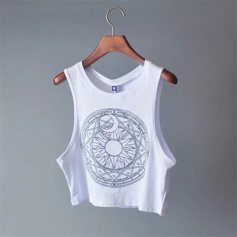 New Fashion Women Sleeveless Bustier co feather Print Crop Top Summer Casual Women white cotton Tops Vest Tank Tops