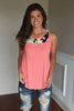 2022 New women tops casual and sexy sleeveless women clothing floral women summer tank tops gray