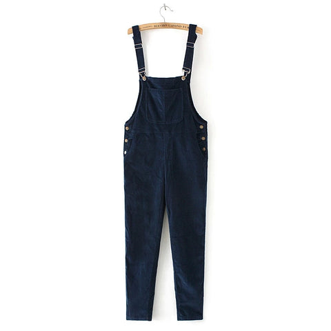 Spring Fashion Regular Corduroy Womens Rompers Pockets Full Length Overalls For Women Bodysuit Rompers Womens Jumpsuit