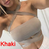 Summer Sexy Women Cropped Tanks Cut Out Tops Vest Camis Sleeveless Bodycon Bandage Crop Tops Crochet Halter Camisole