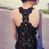 Summer Women Tank Top Sexy Lace Tops Crochet Back Hollow-out Fashion Women Vest Camisole Lace Black & White Vest
