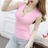 Tank Top Womens Fashion Knitted Vest Casual Sleeveless Sexy V-Neck Tops Women Summer Harajuku Cotton Blusa Fem Clothes