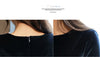 Winter Party Office Dresses for Women Solid Long Sleeve Black Bodycon Vintage Vestidos Velvet Dresses Split Sheath Dress