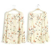 2023 Women Chiffon Top Blouse Short Long Sleeve Dove Print Casual Loose Shirt Blusa Feminino