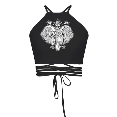 Women casual summer co digital printing half vest Women Short Cropped Tops Vest Tank Sleeveless Tops Aug21