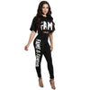 2022  autumn Two Piece Outfits Casual Jumpsuit Letter Print Short Sleeve Hooded Bodycon Jumpsuit Women Romper Sexy Sportsuits