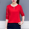 2022 Autumn Long Sleeve Lace Shirts Women elegant Office Blouse White Slim Tops Fall O Neck Casual Lady Blusas work wear B8#