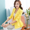2022 Autumn Long-sleeved Solid color Short Blazer Women Slim Ruffled Suit Female Casual Rose Blazers Female DAN241