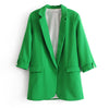 2022 Autumn Solid Blazer Women Elegant Mid-Long Three Quarter Sleeve Pearls  Suit Blazer Women's Jacket blazer feminino AO542