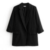 2022 Autumn Solid Blazer Women Elegant Mid-Long Three Quarter Sleeve Pearls  Suit Blazer Women's Jacket blazer feminino AO542