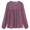 2022 Autumn Spring Women Tops And Blouse Round Neck Loose Casual Solid Color Top Shirt Long Lantern Sleeve Big Size Elegant Tops
