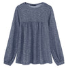 2022 Autumn Spring Women Tops And Blouse Round Neck Loose Casual Solid Color Top Shirt Long Lantern Sleeve Big Size Elegant Tops
