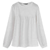 2022 Autumn Spring Women Tops And Blouse Round Neck Loose Casual Solid Color Top Shirt Long Lantern Sleeve Big Size Elegant Tops
