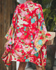 2023 Autumn Summer Women Long Sleeve Bohemian Floral Casual Loose Long Blouse Kimono Long Cardigan Flare Sleeve Print Thin Shirt