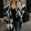 2022 Autumn Winter Plaid Women Coats Short Jackets Casual Slim Suit Blazers Cardigan Feminino Casual Black Red Outwear Blusa
