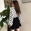 2023  Autumn Women Polka Dot Blouses Sweety Girl Chiffon Shirt Spring Elegant Long Sleeve Bow Tie Blusas Ladies Basic Tops WZ633