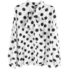 2023  Autumn Women Polka Dot Blouses Sweety Girl Chiffon Shirt Spring Elegant Long Sleeve Bow Tie Blusas Ladies Basic Tops WZ633