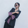 2022 Autumn Women Striped Office Lady Notched Collar Blazer Fashion Bow Sashes Split Sleeve Jackets Elegant Work Blazers Femme