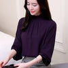 2022 Autumn Womens Tops And Blouses Long Sleeve White Pink Chiffon Blouse Women Shirts Ladies Office Plus Size Blusa Feminina