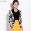 Blazer Feminino women Fashion Office Lady Blazers Mujer 3/4 Sleeve Floral Printed Slim Suit Jacket Spring Summer