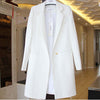 Brief  Solid Hidden Breasted Long Women Suits Blazer feminino jacket Ladies Plus Size Pockets Business Blaser mujer