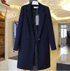 Brief  Solid Hidden Breasted Long Women Suits Blazer feminino jacket Ladies Plus Size Pockets Business Blaser mujer