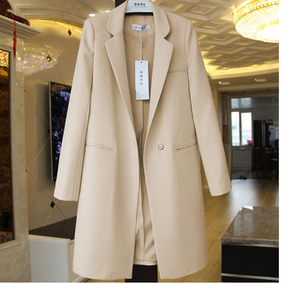 Brief  Solid Hidden Breasted Long Women Suits Blazer feminino jacket Ladies Plus Size Pockets Business Blaser mujer