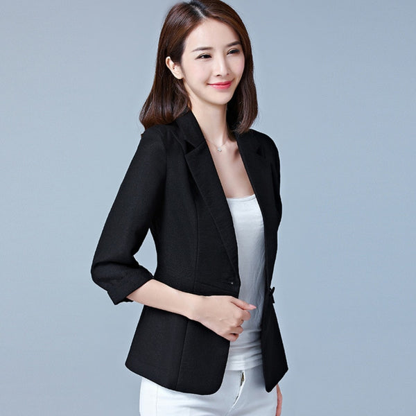 Casual Jacket Female White Blazer Plus Size Spring Summer Clothing Office Woman Suit Casaco Feminino Female Jackets okb857