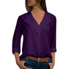 Chiffon Blouse Women Long Sleeve Shirt Fashion V Neck Slim Solid Top Elegant Ladies Office Blouse Plus Size Casual Blusas