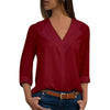 Chiffon Blouse Women Long Sleeve Shirt Fashion V Neck Slim Solid Top Elegant Ladies Office Blouse Plus Size Casual Blusas