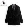 2022 Comfortable Europe Style Button Casual Comfortable Elegant Black Three Size Co Wonderful Simple Womens Coat Blazers