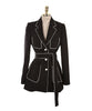 Fashion Autumn Winter Black Suit Jacket Female Sashes Suits Blazer Notched Collar Ladies Blazers And Jackets Belt Pockets
